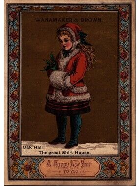 A Happy New Year To You Wanamaker & Brown Victorian Trade Card
